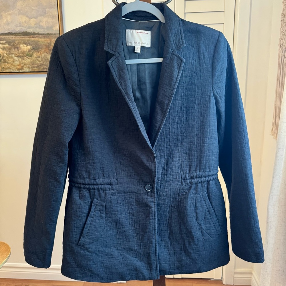 Banana Republic Heritage Collection Black Textured Blazer